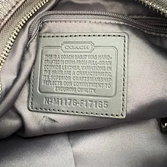 Coach Brooke Metallic Silver Pewter Hobo Shoulder Bag Purse Shiny Y2K - Picture 9 of 9